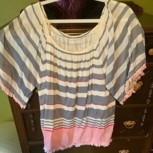 Lulu soul Striped Gray and Pink Women's blouse